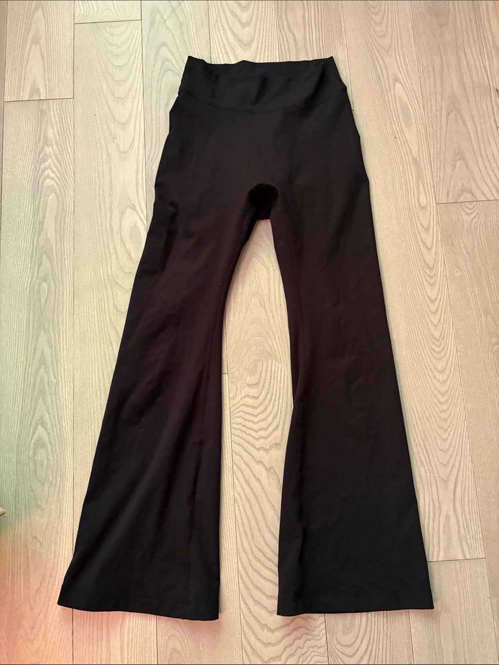 FOUR THREE SEVEN Black High-Waist Flare Leggings - HEMMED